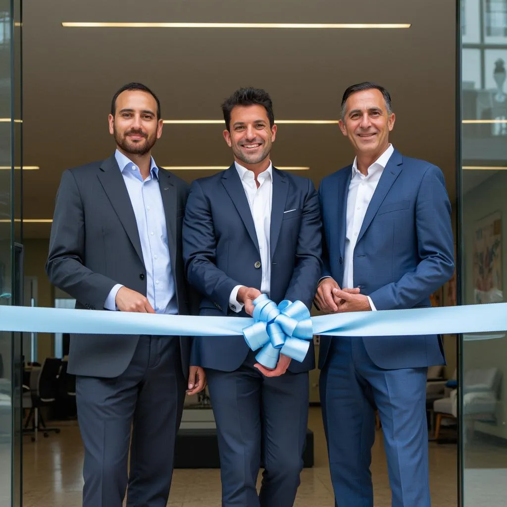 Fundadores de FinConsult Argentina en la inauguración de la primera oficina